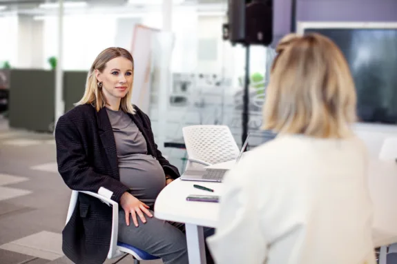 Pregnant female executive